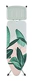 Brabantia Mesa Tabla de planchar, Acero, Tropical Leaves, 124 x 45 cm